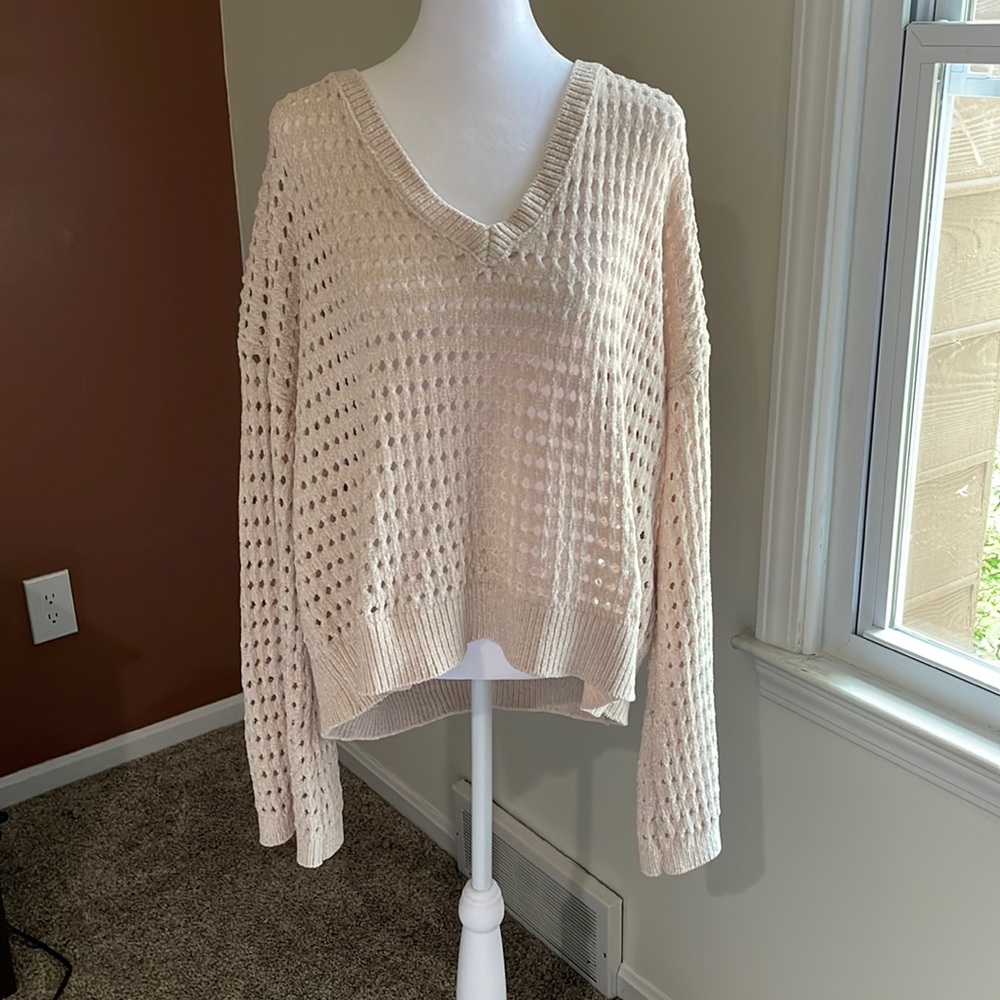 NWT Crochet Knit Sweater